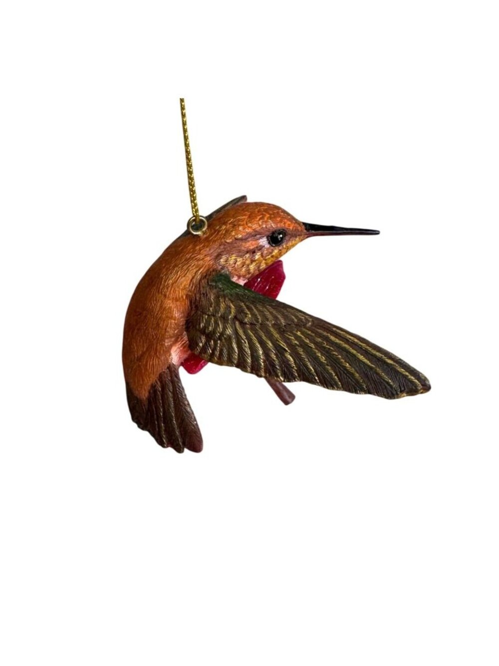 Danbury Mint Ornament Rufous Hummingbird Brown Pink Resin Hanging - Picture 6 of 7